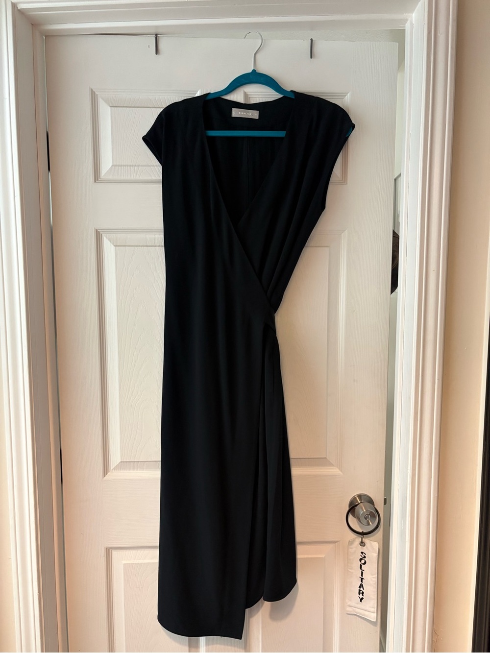 Everlane Black Wrap Midi Dress